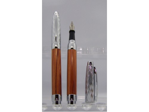 Tulipwood Pressimo fountain pen and pen beveled